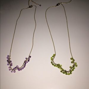 Purple and green stoned necklaces